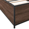 vidaXL - Bedframe - bewerkt - hout - en - metaal - bruin - eikenkleurig - 100x200 - cm