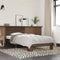 vidaXL - Bedframe - bewerkt - hout - en - metaal - bruin - eikenkleurig - 100x200 - cm