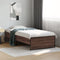 vidaXL - Bedframe - bewerkt - hout - en - metaal - bruin - eikenkleurig - 90x200 - cm