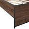 vidaXL - Bedframe - bewerkt - hout - en - metaal - bruin - eikenkleurig - 90x190 - cm