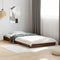 vidaXL - Bedframe - bewerkt - hout - en - metaal - bruin - eikenkleurig - 75x190 - cm