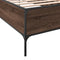 vidaXL - Bedframe - bewerkt - hout - en - metaal - bruin - eikenkleurig - 90x200 - cm