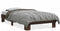 vidaXL - Bedframe - bewerkt - hout - en - metaal - bruin - eikenkleurig - 90x200 - cm