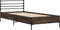 vidaXL - Bedframe - bewerkt - hout - en - metaal - bruin - eikenkleurig - 75x190 - cm