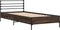 vidaXL - Bedframe - bewerkt - hout - en - metaal - bruin - eikenkleurig - 100x200 - cm