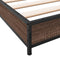 vidaXL - Bedframe - bewerkt - hout - en - metaal - bruin - eikenkleurig - 90x190 - cm