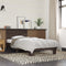 vidaXL - Bedframe - bewerkt - hout - en - metaal - bruin - eikenkleurig - 75x190 - cm