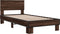 vidaXL - Bedframe - bewerkt - hout - en - metaal - bruin - eikenkleurig - 90x200 - cm