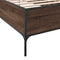 vidaXL - Bedframe - bewerkt - hout - en - metaal - bruin - eikenkleurig - 75x190 - cm