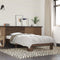 vidaXL - Bedframe - bewerkt - hout - en - metaal - bruin - eikenkleurig - 90x200 - cm