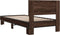vidaXL - Bedframe - bewerkt - hout - en - metaal - bruin - eikenkleurig - 100x200 - cm