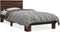 vidaXL - Bedframe - bewerkt - hout - en - metaal - bruin - eikenkleurig - 100x200 - cm