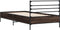 vidaXL - Bedframe - bewerkt - hout - en - metaal - bruin - eikenkleurig - 75x190 - cm
