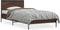 vidaXL - Bedframe - bewerkt - hout - en - metaal - bruin - eikenkleurig - 90x200 - cm