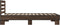 vidaXL - Bedframe - bewerkt - hout - en - metaal - bruin - eikenkleurig - 90x200 - cm