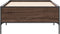 vidaXL - Bedframe - bewerkt - hout - en - metaal - bruin - eikenkleurig - 90x190 - cm
