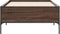 vidaXL - Bedframe - bewerkt - hout - en - metaal - bruin - eikenkleurig - 75x190 - cm