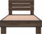 vidaXL - Bedframe - bewerkt - hout - en - metaal - bruin - eikenkleurig - 90x200 - cm
