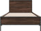 vidaXL - Bedframe - bewerkt - hout - en - metaal - bruin - eikenkleurig - 90x200 - cm