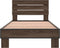 vidaXL - Bedframe - bewerkt - hout - en - metaal - bruin - eikenkleurig - 100x200 - cm