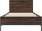 vidaXL - Bedframe - bewerkt - hout - en - metaal - bruin - eikenkleurig - 90x190 - cm