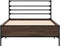 vidaXL - Bedframe - bewerkt - hout - en - metaal - bruin - eikenkleurig - 75x190 - cm
