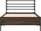 vidaXL - Bedframe - bewerkt - hout - en - metaal - bruin - eikenkleurig - 100x200 - cm