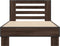 vidaXL - Bedframe - bewerkt - hout - en - metaal - bruin - eikenkleurig - 90x200 - cm