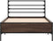 vidaXL - Bedframe - bewerkt - hout - en - metaal - bruin - eikenkleurig - 90x190 - cm