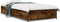 vidaXL - Bedframe - bewerkt - hout - en - metaal - gerookt - eikenkleurig - 100x200 - cm