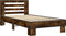 vidaXL - Bedframe - bewerkt - hout - en - metaal - gerookt - eikenkleurig - 75x190 - cm