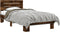 vidaXL - Bedframe - bewerkt - hout - en - metaal - gerookt - eikenkleurig - 90x190 - cm