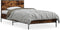 vidaXL - Bedframe - bewerkt - hout - en - metaal - gerookt - eikenkleurig - 90x200 - cm
