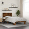 vidaXL - Bedframe - bewerkt - hout - en - metaal - gerookt - eikenkleurig - 90x200 - cm