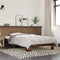 vidaXL - Bedframe - bewerkt - hout - en - metaal - gerookt - eikenkleurig - 90x190 - cm