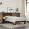 vidaXL - Bedframe - bewerkt - hout - en - metaal - gerookt - eikenkleurig - 90x200 - cm