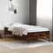 vidaXL - Bedframe - bewerkt - hout - en - metaal - gerookt - eikenkleurig - 90x190 - cm