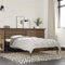 vidaXL - Bedframe - bewerkt - hout - en - metaal - gerookt - eikenkleurig - 75x190 - cm