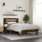 vidaXL - Bedframe - bewerkt - hout - en - metaal - gerookt - eikenkleurig - 90x200 - cm