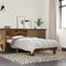 vidaXL - Bedframe - bewerkt - hout - en - metaal - gerookt - eikenkleurig - 90x190 - cm