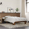 vidaXL - Bedframe - bewerkt - hout - en - metaal - gerookt - eikenkleurig - 90x200 - cm