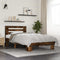 vidaXL - Bedframe - bewerkt - hout - en - metaal - gerookt - eikenkleurig - 90x190 - cm