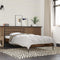 vidaXL - Bedframe - bewerkt - hout - en - metaal - gerookt - eikenkleurig - 100x200 - cm