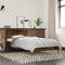 vidaXL - Bedframe - bewerkt - hout - en - metaal - gerookt - eikenkleurig - 100x200 - cm