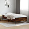 vidaXL - Bedframe - bewerkt - hout - en - metaal - gerookt - eikenkleurig - 100x200 - cm
