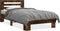 vidaXL - Bedframe - bewerkt - hout - en - metaal - gerookt - eikenkleurig - 90x190 - cm