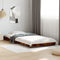 vidaXL - Bedframe - bewerkt - hout - en - metaal - gerookt - eikenkleurig - 100x200 - cm