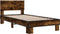 vidaXL - Bedframe - bewerkt - hout - en - metaal - gerookt - eikenkleurig - 90x200 - cm
