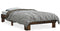 vidaXL - Bedframe - bewerkt - hout - en - metaal - gerookt - eikenkleurig - 90x200 - cm