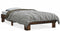 vidaXL - Bedframe - bewerkt - hout - en - metaal - gerookt - eikenkleurig - 90x190 - cm